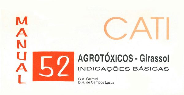 Manual 52: Agrotóxicos - Girassol: Indicações básicas-0