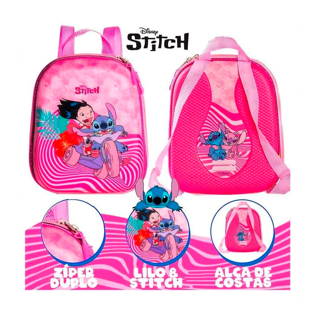 Mochila Infantil Stitch Rosa